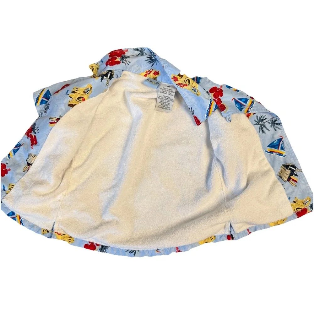 OP Sport Baby Swim Shirt‎ Lot 2 Hawaiian Terry Lined Rash guard 12–18M AOP